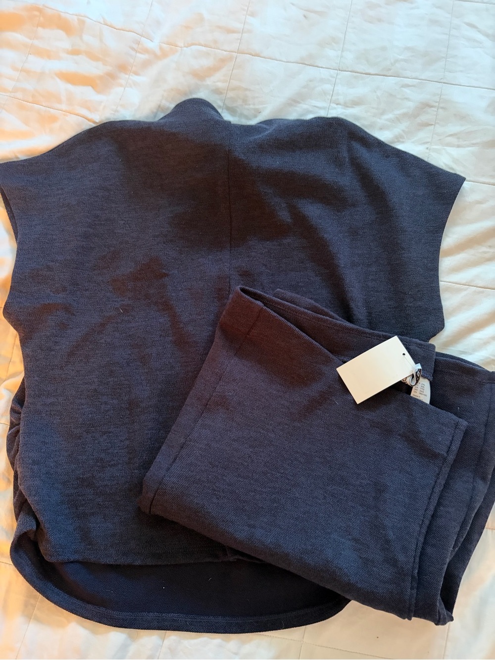 H&M Navy Knit Wide Leg Pants and Matching Top Set
